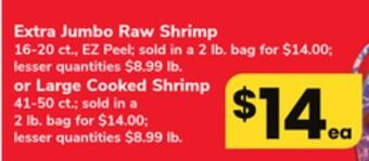 ACME Extra jumbo raw shrimp offer