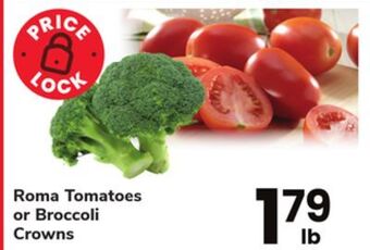 ACME Roma tomatoes or broccoli crowns offer
