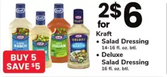 ACME Kraft salad dressing 14-16 fl. oz. btl., deluxe salad dressing 16 fl. oz. btl. offer