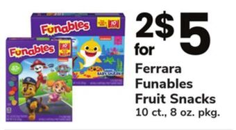 ACME Ferrara funables fruit snacks offer
