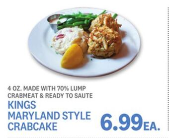 Kings Food Markets Kings maryland style crabcake offer