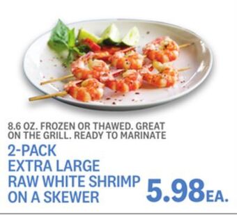 Kings Food Markets 2-pack extra large raw white shrimp on a skewer offer