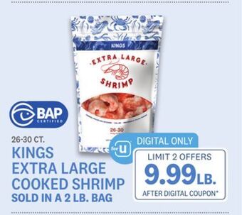 Kings Food Markets Kings extra large cooked shrimp offer