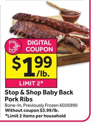 Stop&Shop Stop & shop baby back pork ribs offer