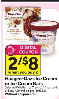 Stop&Shop Häagen-dazs ice cream or ice cream bars offer