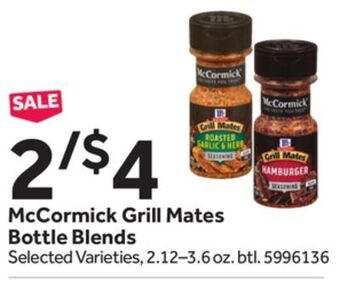 Stop&Shop Mccormick grill mates bottle blends offer