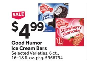 Stop&Shop Good humor ice cream bars offer