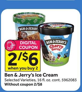 Stop&Shop Ben & jerry's ice cream offer