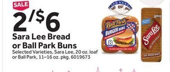 Stop&Shop Sara lee bread or ball park buns offer