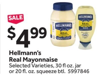 Stop&Shop Hellmann's real mayonnaise offer