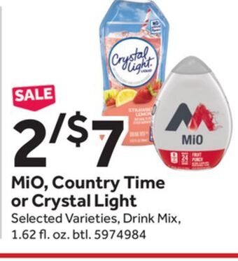Stop&Shop Mio, country time or crystal light offer