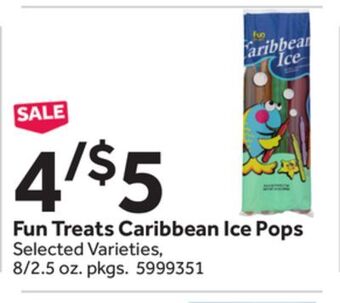 Stop&Shop Fun treats caribbean ice pops offer