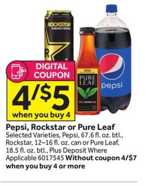 Stop&Shop Pepsi, rockstar or pure leaf offer