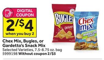 Stop&Shop Chex mix, bugles, or gardetto's snack mix offer