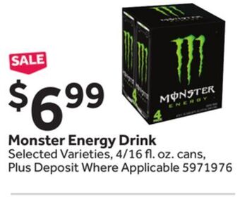 Stop&Shop Monster energy drink offer