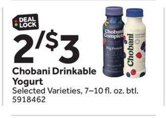 Stop&Shop Chobani drinkable yogurt offer