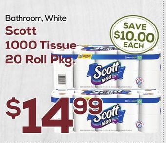 DeCicco & Sons Scott 1000 tissue 20 roll pkg offer