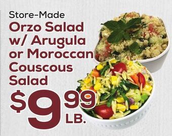 DeCicco & Sons Orzo salad w/arugula or moroccan couscous salad offer