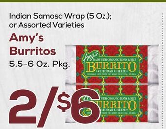 DeCicco & Sons Amy's burritos, 5.5-6 oz.pkg. offer