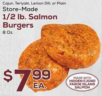 DeCicco & Sons 1/2 lb. salmon burgers 8 oz. offer