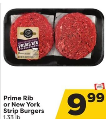 Weis Markets Prime rib or new york strip burgers offer