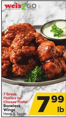 Weis Markets Boneless wings offer