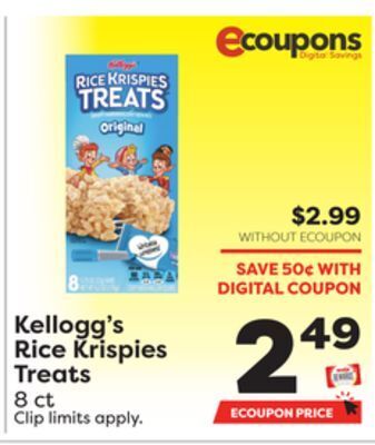 Weis Markets Kellogg's rice krispies treats offer