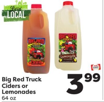 Weis Markets Big red truck ciders or lemonades offer