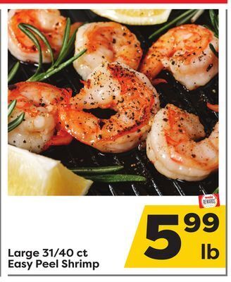 Weis Markets Large 31/40 ct easy peel shrimp offer