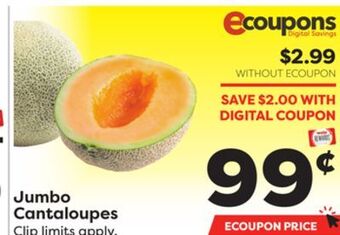 Weis Markets Jumbo cantaloupes offer