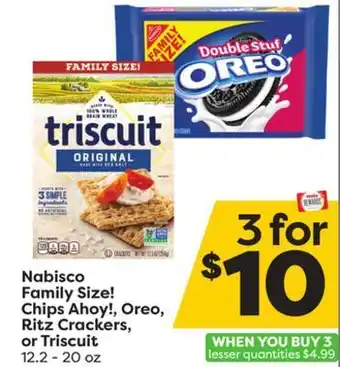 Weis Markets Nabisco family size! chips ahoy!, oreo, ritz crackers, or triscuit offer