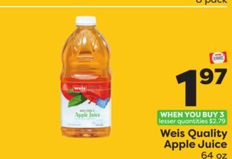 Weis Markets Weis quality apple juice offer