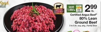 The Fresh Grocer 80% lean ground beef offer