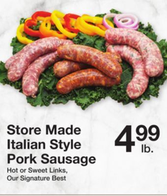 The Fresh Grocer Store made italian style pork sausage offer