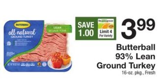 The Fresh Grocer 93% lean ground turkey offer