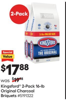 Lowe's Kingsford® 2-pack 16-lb original charcoal briquets offer
