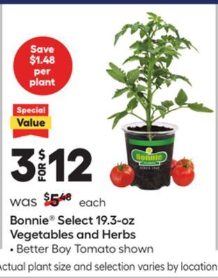 Lowe's Bonnie® select 19.3 - oz vegetables and herbs offer