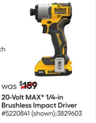 Lowe's 20-volt max f 1/4-in brushless impact driver offer