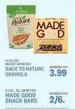 Kings Food Markets Back To Nature Granola Or Made Good Snack Bars offer