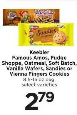 Keebler Famous Amos, Fudge Shoppe, Oatmeal, Soft Batch, Vanilla Wafers, Sandies Or Vienna Fingers Cookies
