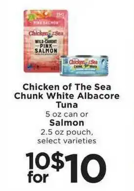 SHOPPERS Chicken Of The Sea Chunk White Albacore Tuna Or Salmon offer