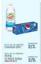 Kings Food Markets Canada Dry Or Pepsi 12 Pack Soda offer
