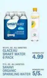 Kings Food Markets Glaceau Smart Water 6 Pack Or Sanavi Organic Sparkling Water offer