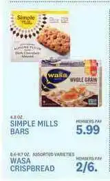 Kings Food Markets Simple Mills Bars Or Wasa Crispbread offer