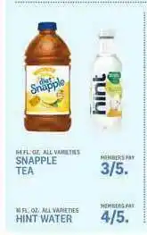 Kings Food Markets Snapple Tea Or Hint Water offer