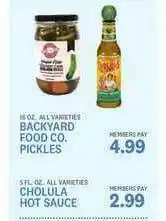 Kings Food Markets Backyard Food Co. Pickles Or Cholula Hot Sauce offer