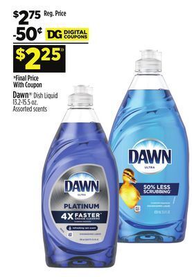 Dollar General Dawn® dish liquid offer