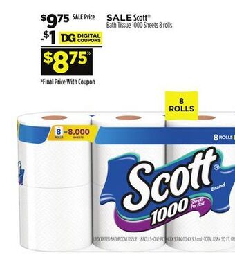Dollar General Scott® bath tissue offer