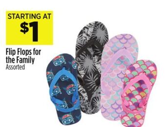 Dollar General Flip flops for the family offer