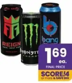 Albertsons Rein,Monster Energy, Bang offer
